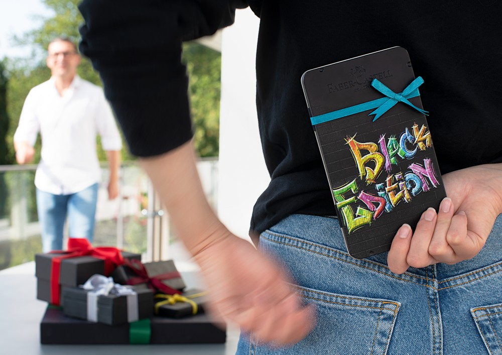 Creioane Faber-Castell Black Edition 12 culori, triunghiulare, cutie metal [6]