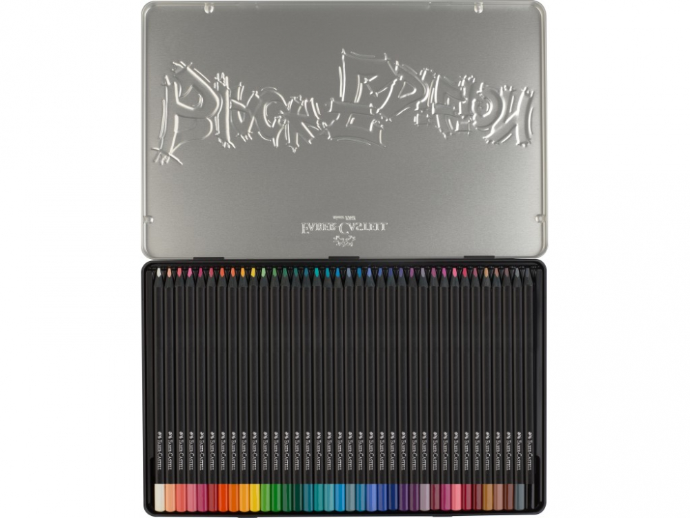 Creioane Black Edition Faber-Castell 36/set, cutie metal, triunghiulare [2]