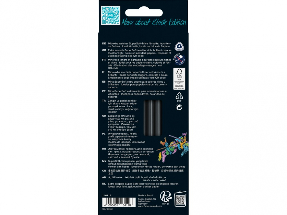 Creioane Faber-Castell Black Edition 12/set, triunghiulare, cutie carton [3]