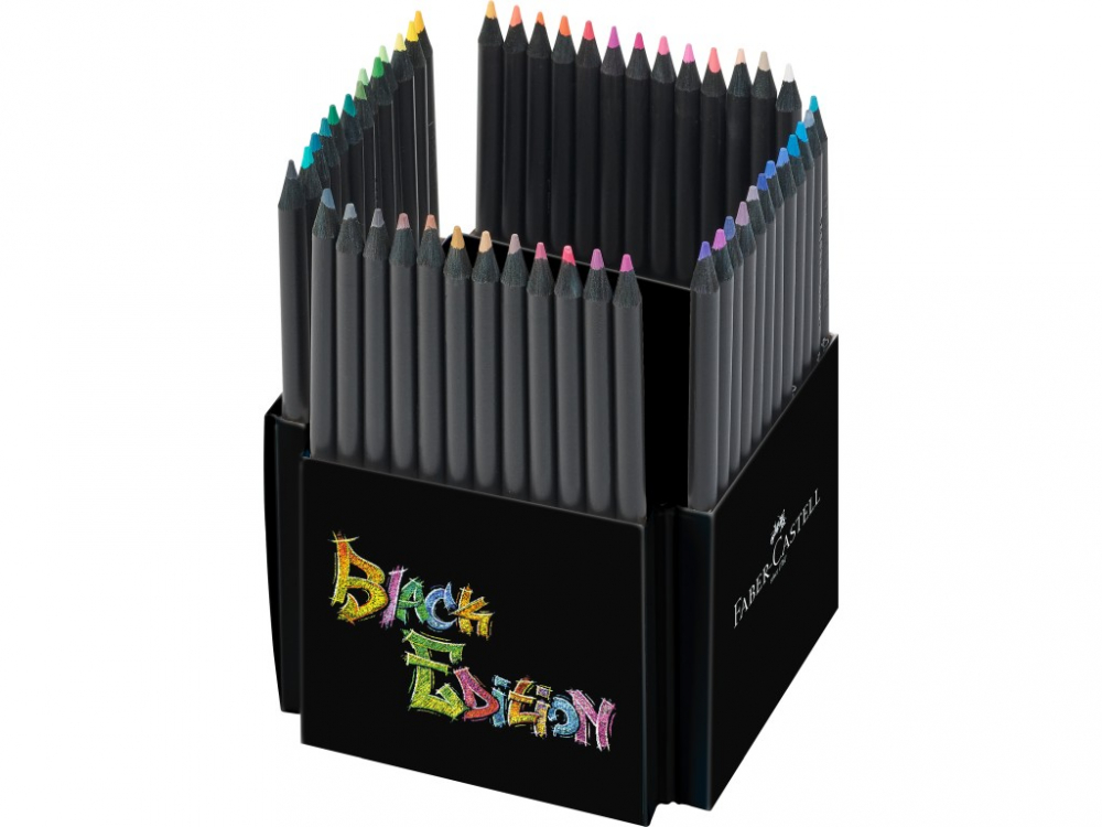 Creioane Black Edition Faber-Castell 50/set, triunghiulare, suport carton [4]