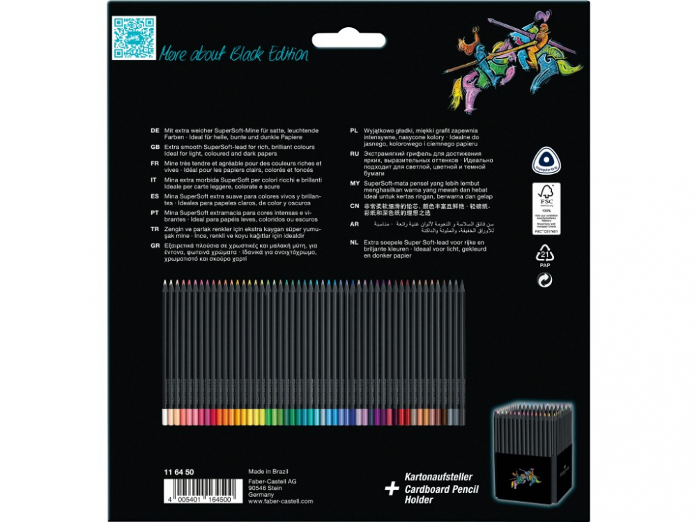Creioane Black Edition Faber-Castell 50/set, triunghiulare, suport carton [3]