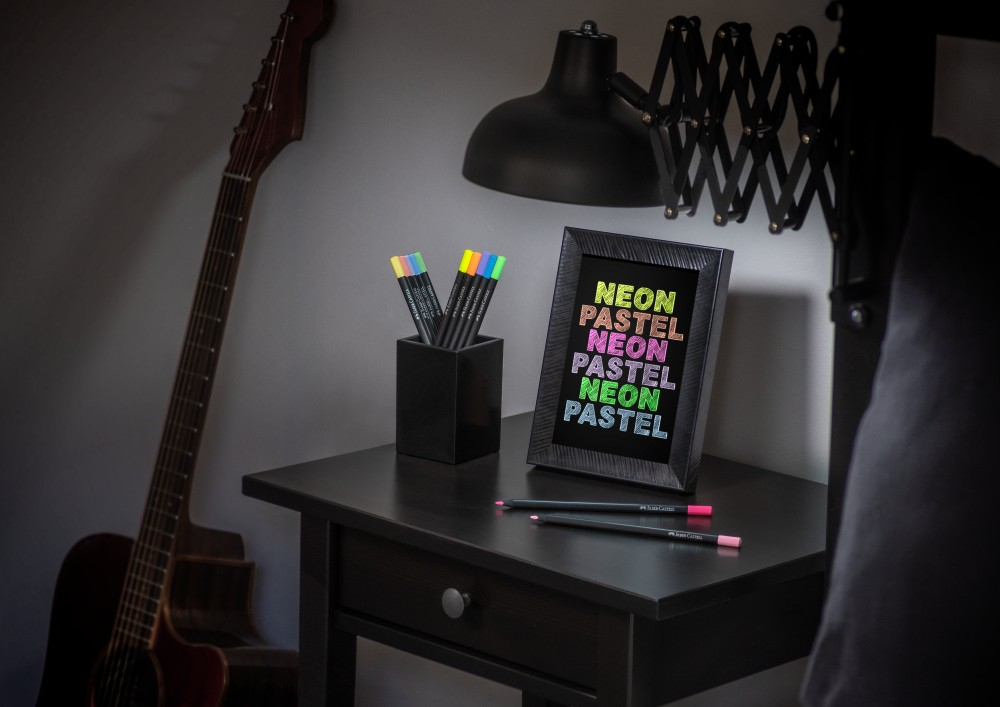 Creioane Black Edition Faber-Castell 12/set, pastel + neon, triunghiulare [4]
