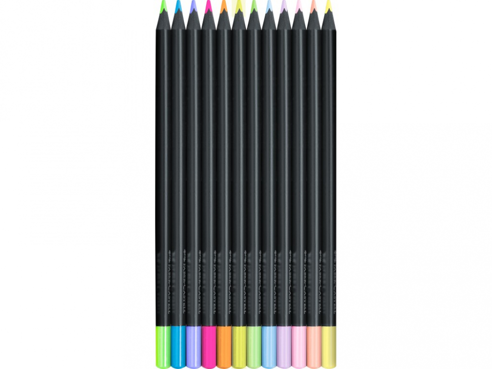 Creioane Black Edition Faber-Castell 12/set, pastel + neon, triunghiulare [2]