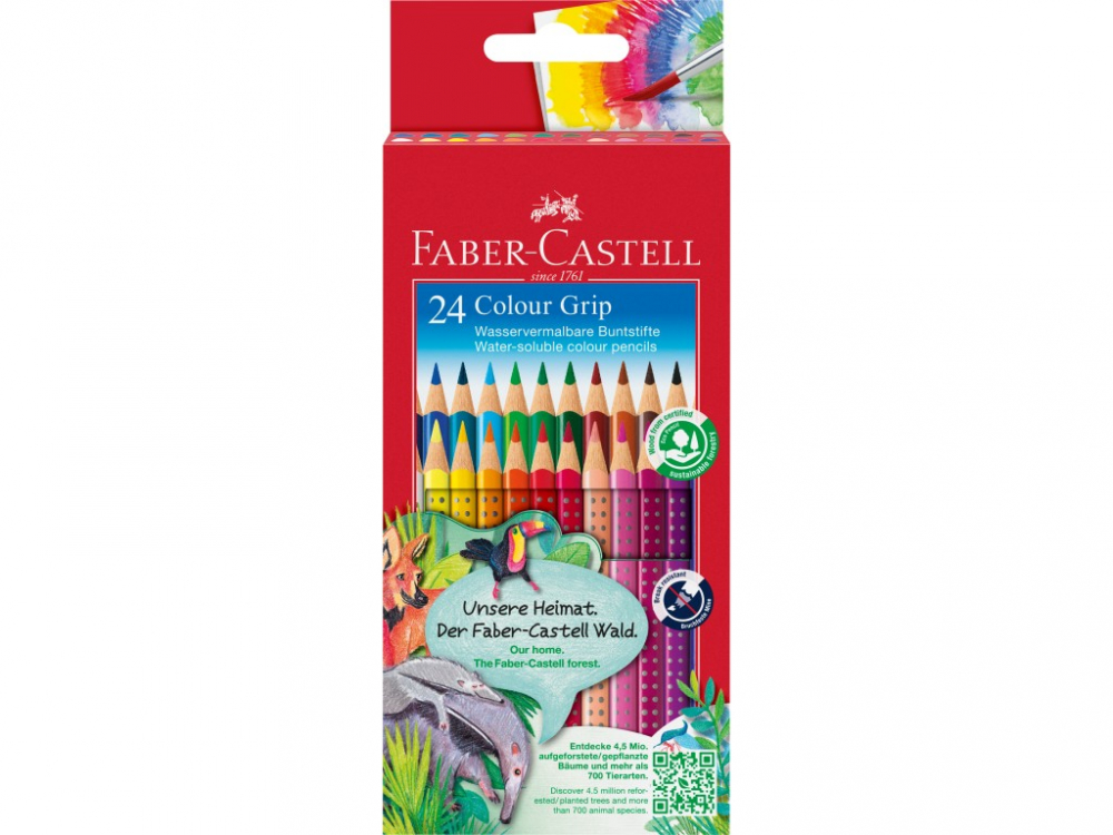 Creioane Faber-Castell Grip 2001 24 culori set, acuarela, triunghiulare
