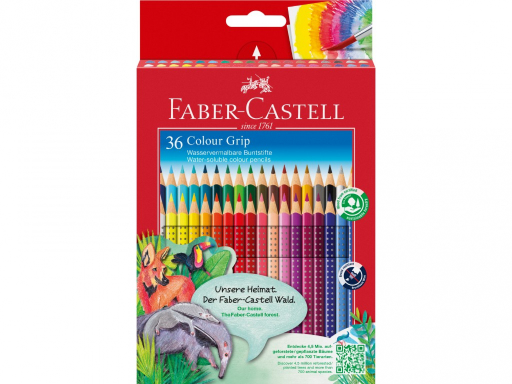 Creioane Faber-Castell Grip 2001 36 set, triunghiulare, acuarela