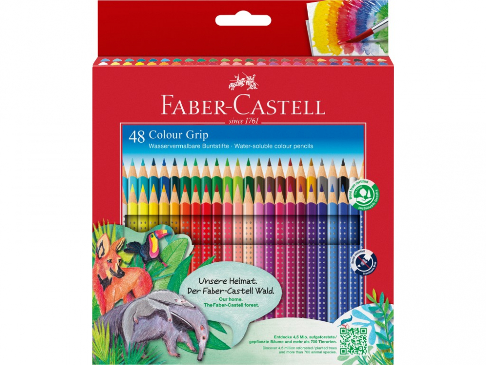 Creioane Faber-Castell Grip 2001 48 set, triunghiulare, acuarela