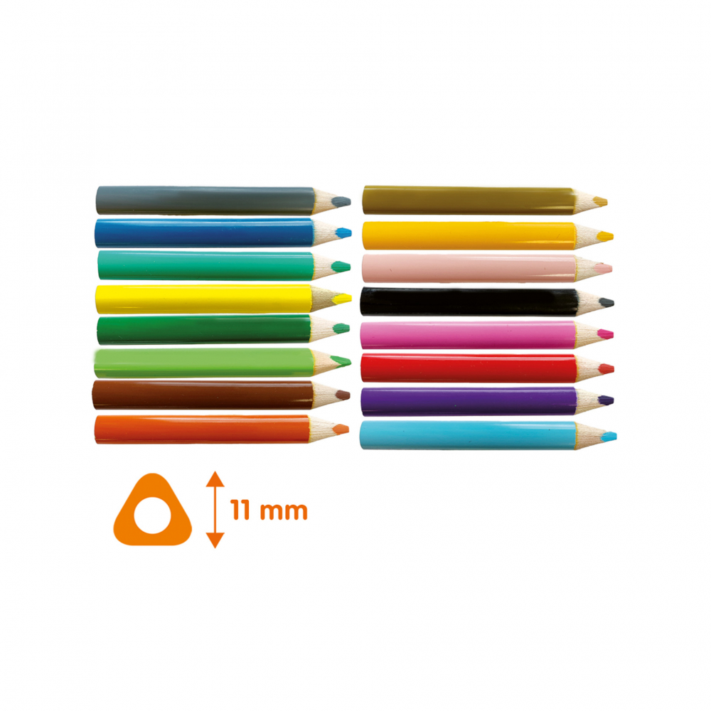 Creioane colorate triunghiulare XL - 16 bucati/set, 3-6 ani [2]