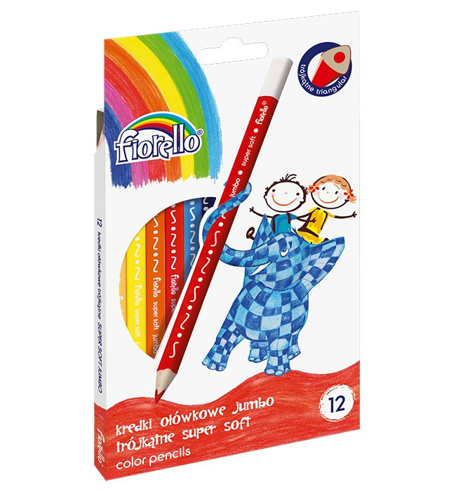 Creioane lungi 12 culori,jumbo soft,triunghiulare