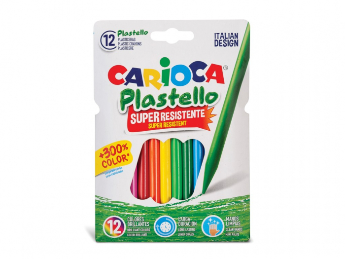 Creioane plastifiate Carioca Plastello 12 set