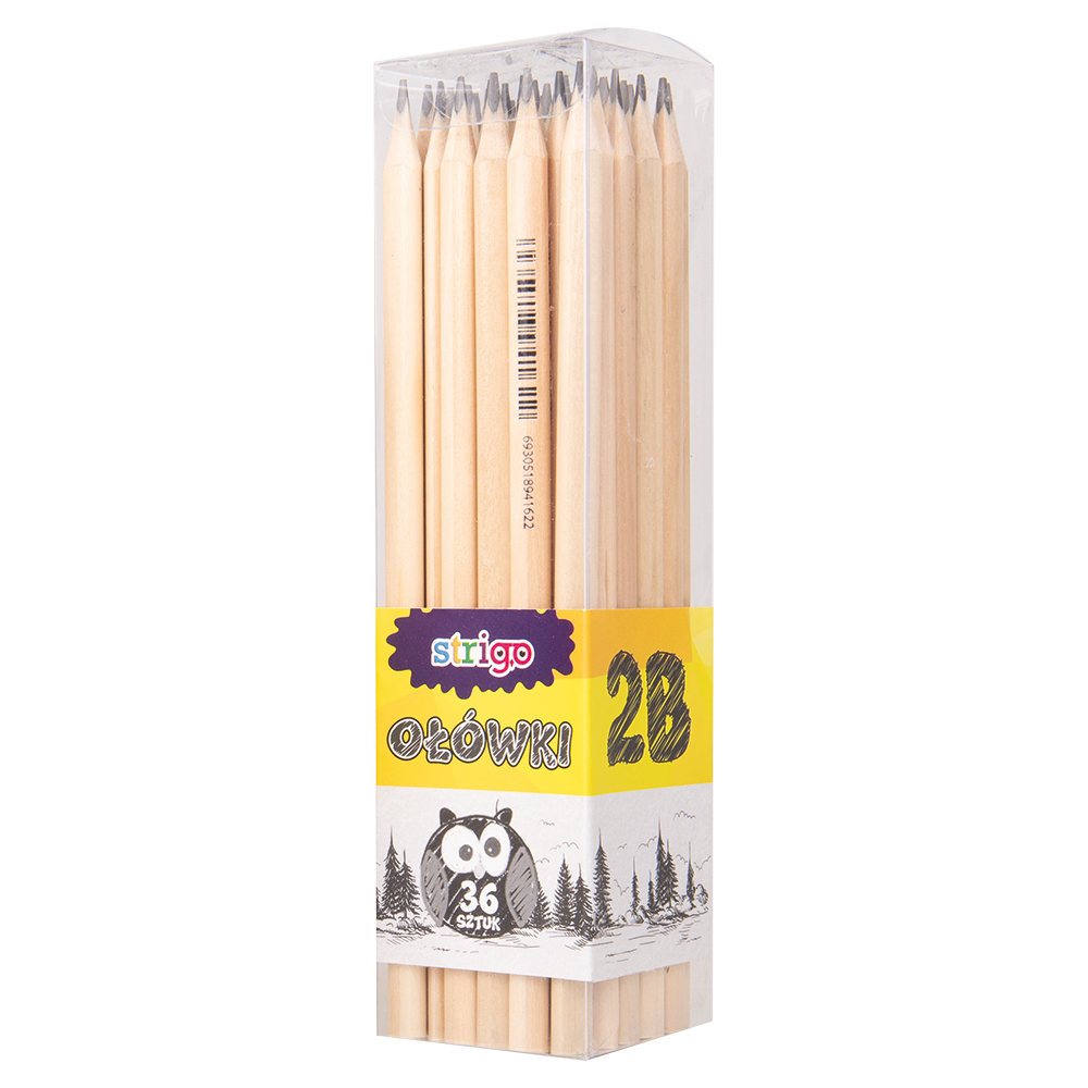Creion Strigo 2B, din lemn natur