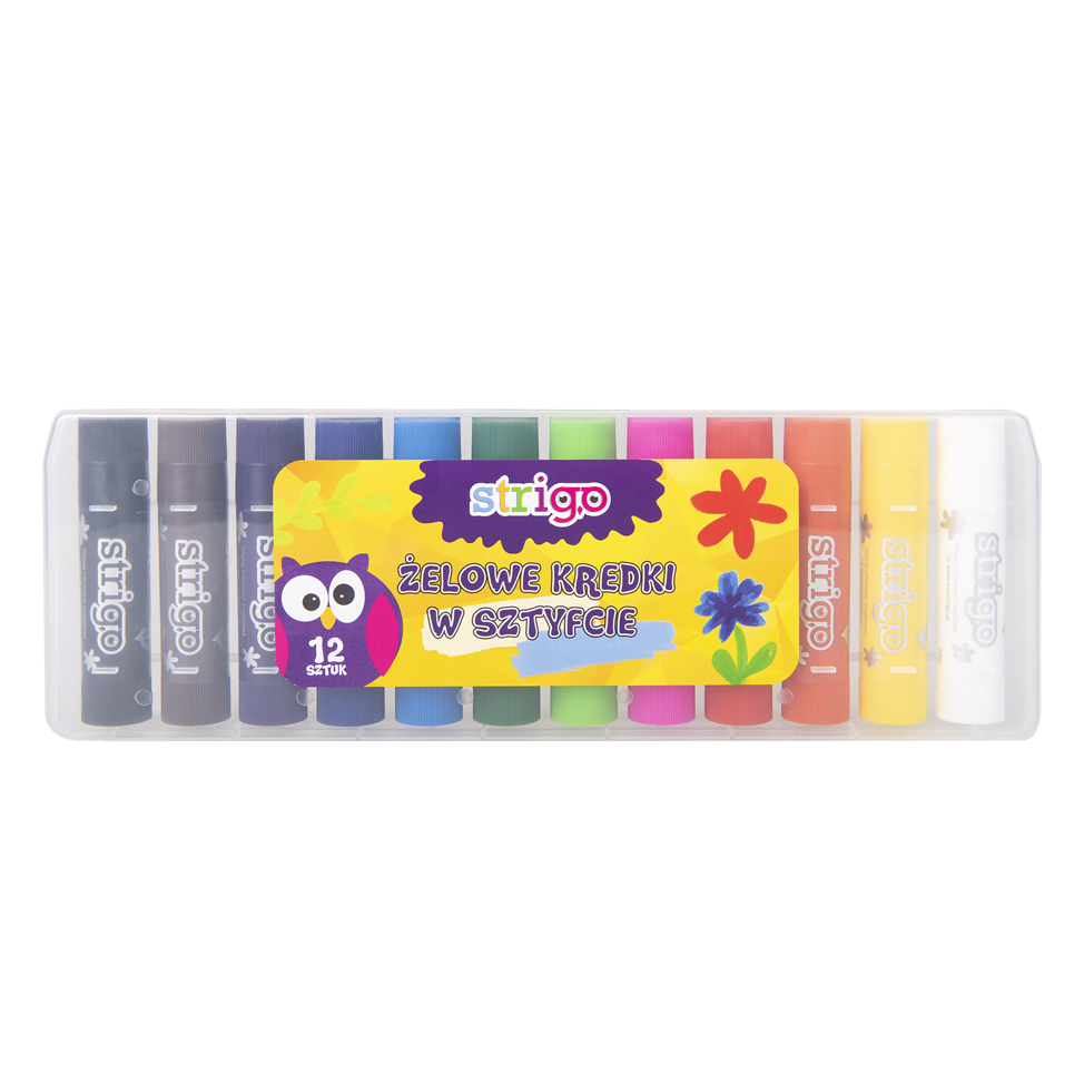 Creioane colorate tip baton gel stick ,12 culori x 10 grame