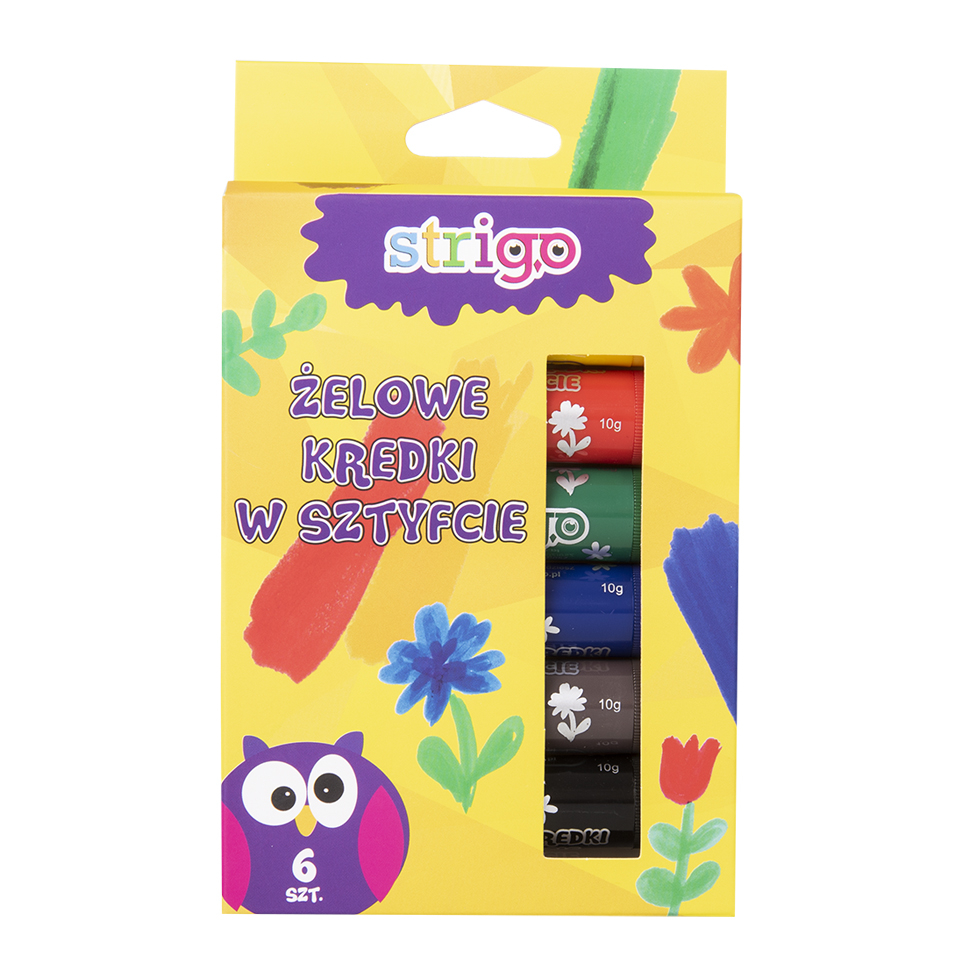 Creioane cerate moi tip baton gel stick, 6 culori x 10 grame,+2 ani