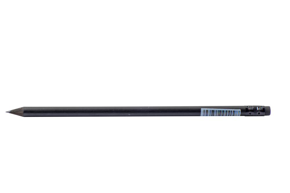 Creion Strigo HB cu guma de sters ,   corp negru