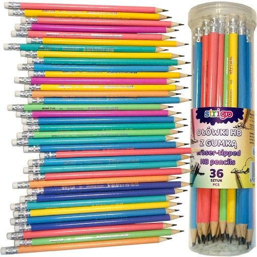 Creion Strigo HB Pastel cu gumă de șters – culori diverse [2]