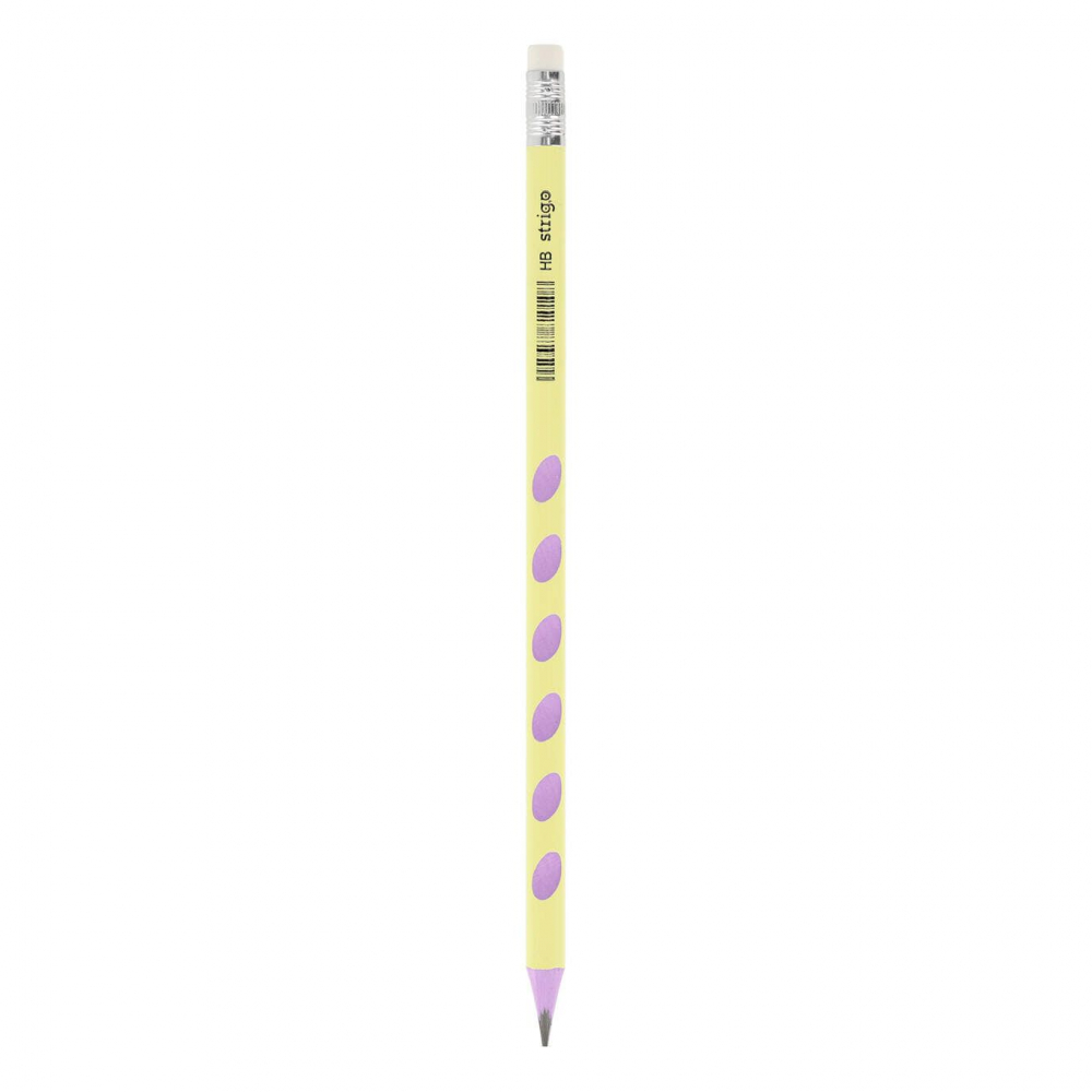 Creioane Strigo plastic HB, cu grip și gumă, culori mix [6]