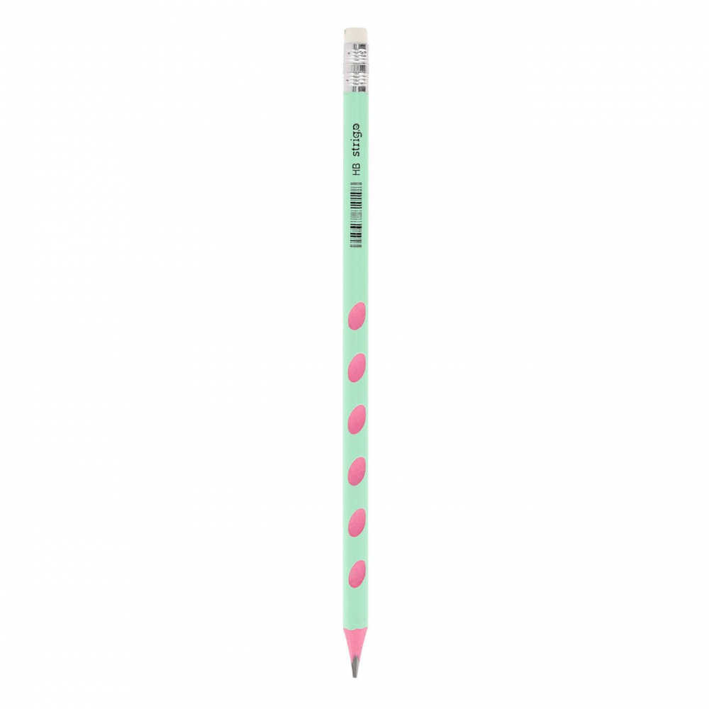 Creioane Strigo plastic HB, cu grip si guma, culori mix