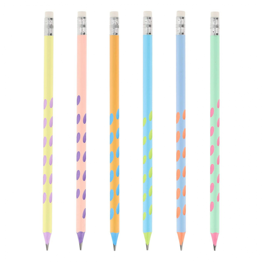 Creioane Strigo plastic HB, cu grip și gumă, culori mix [7]