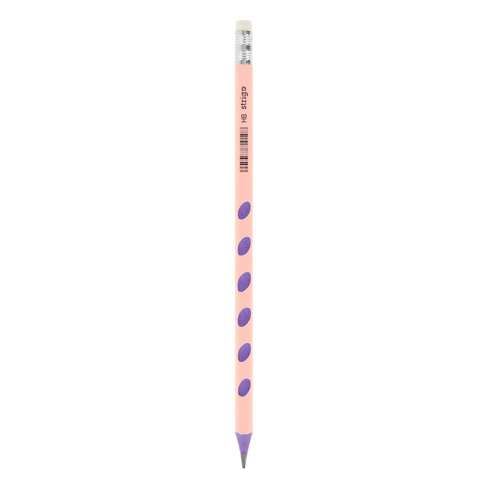 Creioane Strigo plastic HB, cu grip și gumă, culori mix [5]
