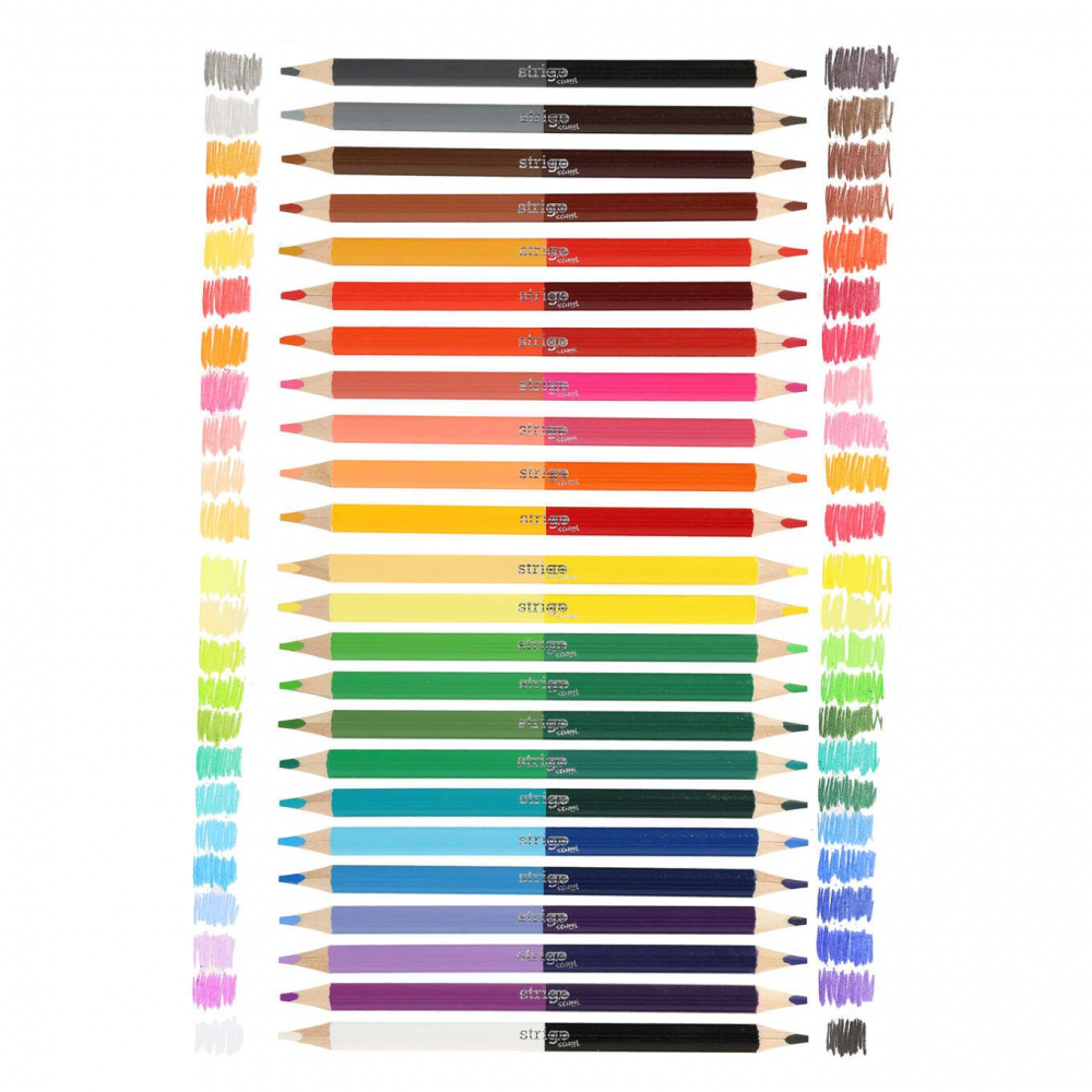 Creioane colorate duble, Strigo Jumbo, 24 bucati, 48 culori, triunghiulare, cu ascutitoare SSC356 [3]