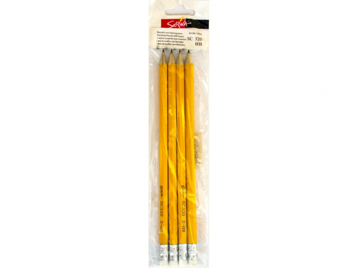 Creion cu guma, 4 bucati set