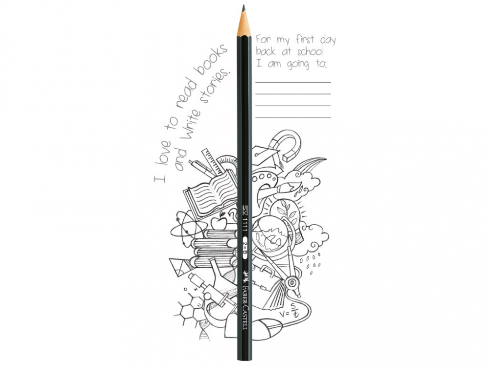 Creion grafit 2B Faber-Castell 1111, hexagonal, fără gumă [3]