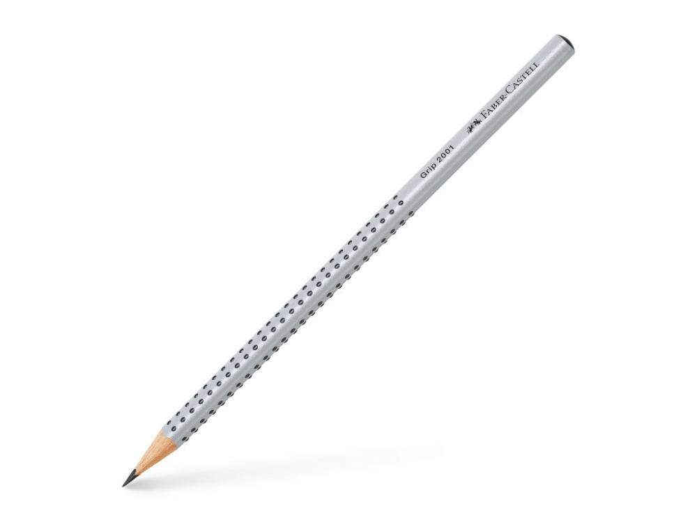Creion grafit 2B Faber-Castell 2001, triunghiular, cu grip moale