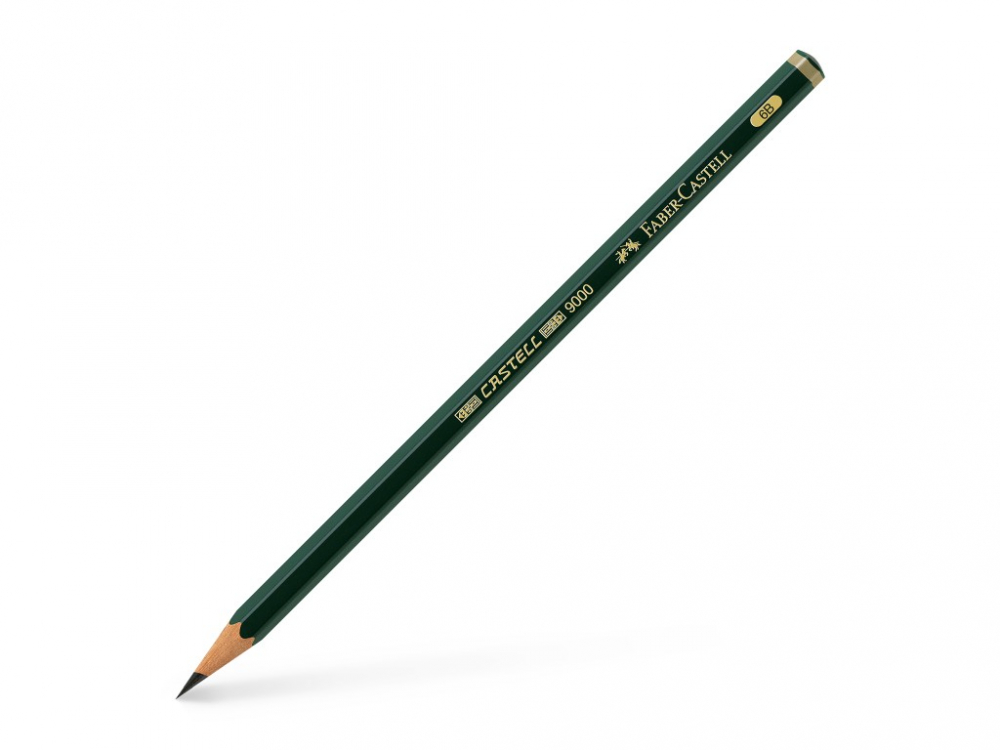 Creion grafit 6B Faber-Castell Castell 9000, hexagonal, fara guma