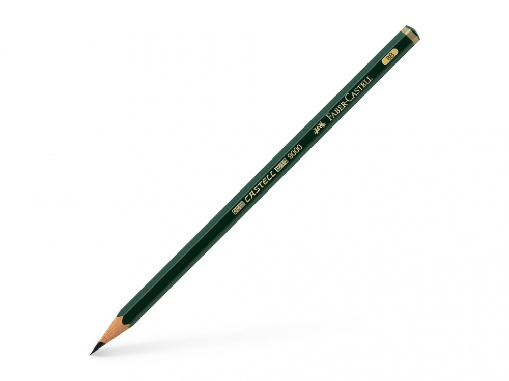 Creion grafit 8B Castell 9000 Faber-Castell, hexagonal