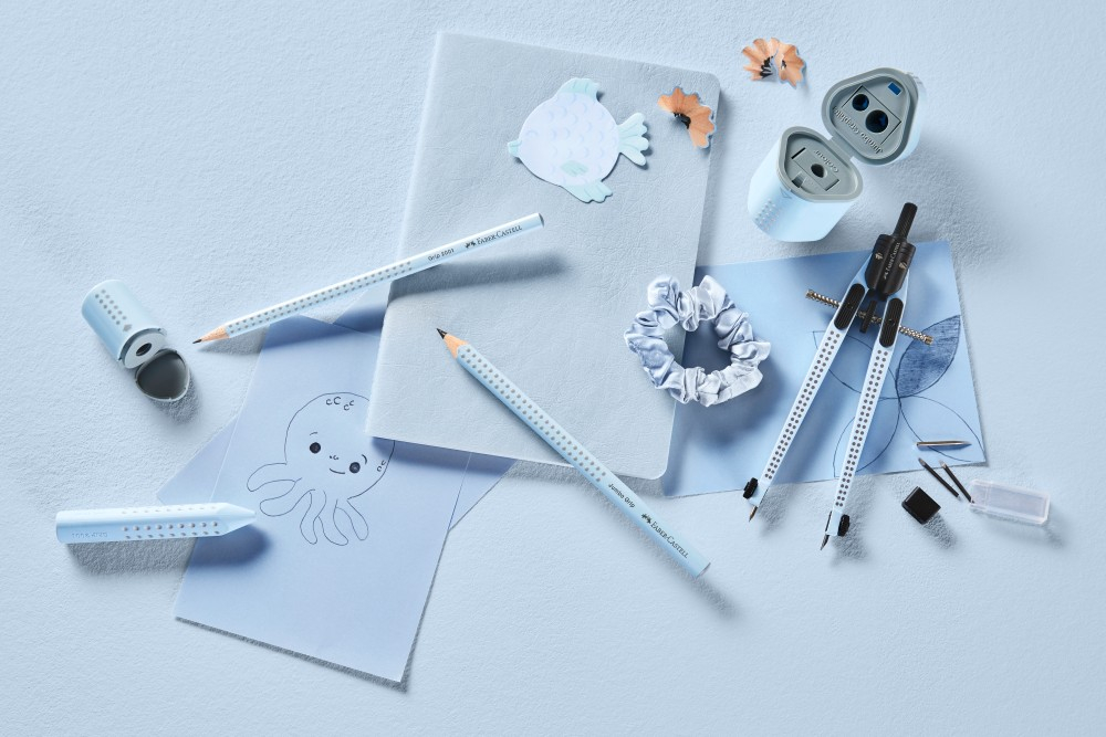 Creion grafit B Grip 2001 bleu sky Faber-Castell, triunghiular [4]