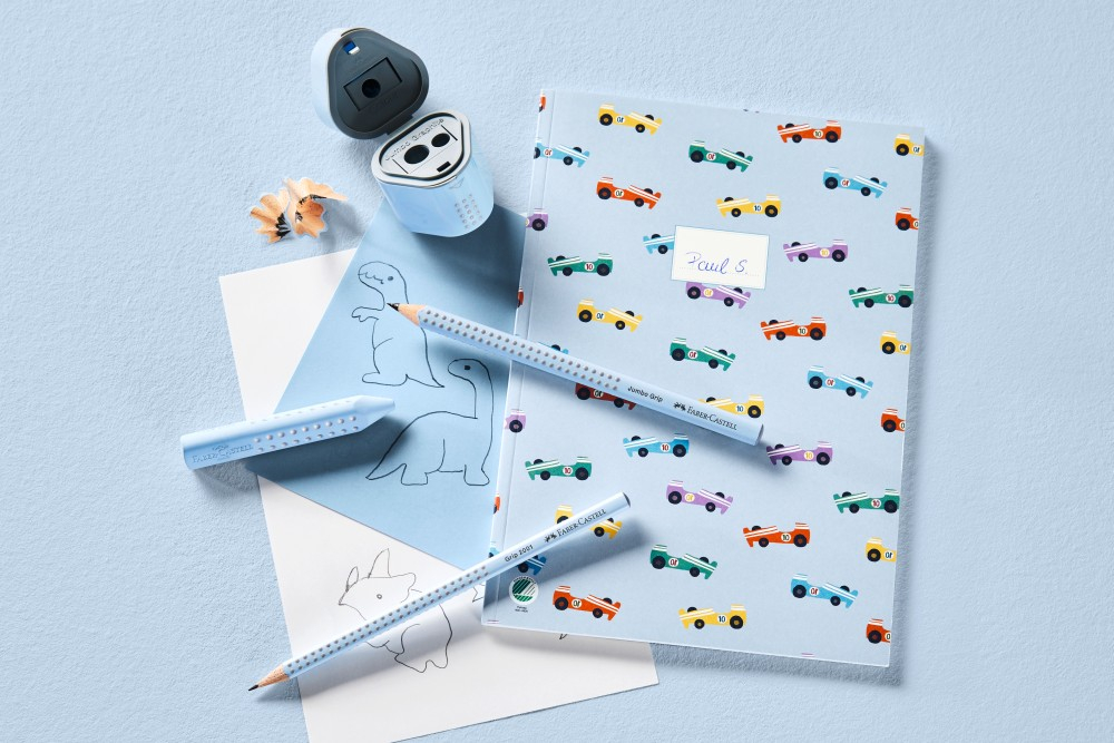 Creion grafit B Grip 2001 bleu sky Faber-Castell, triunghiular [3]