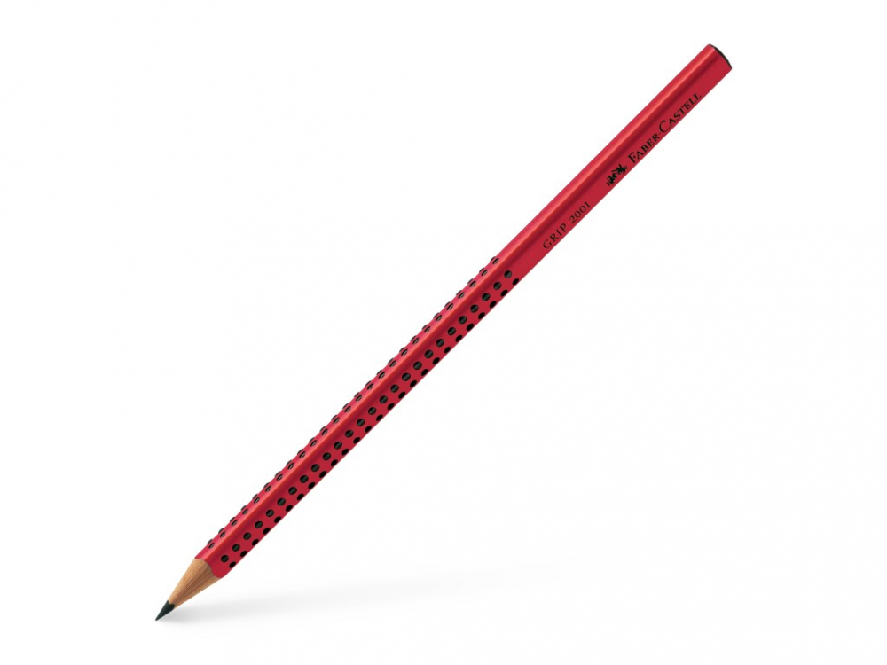 Creion grafit B Faber-Castell Grip 2001 rosu, triunghiular