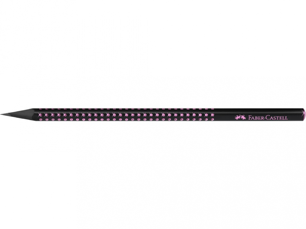 Creion grafit B Sparkle Midnight Rose Faber-Castell, triunghiular
