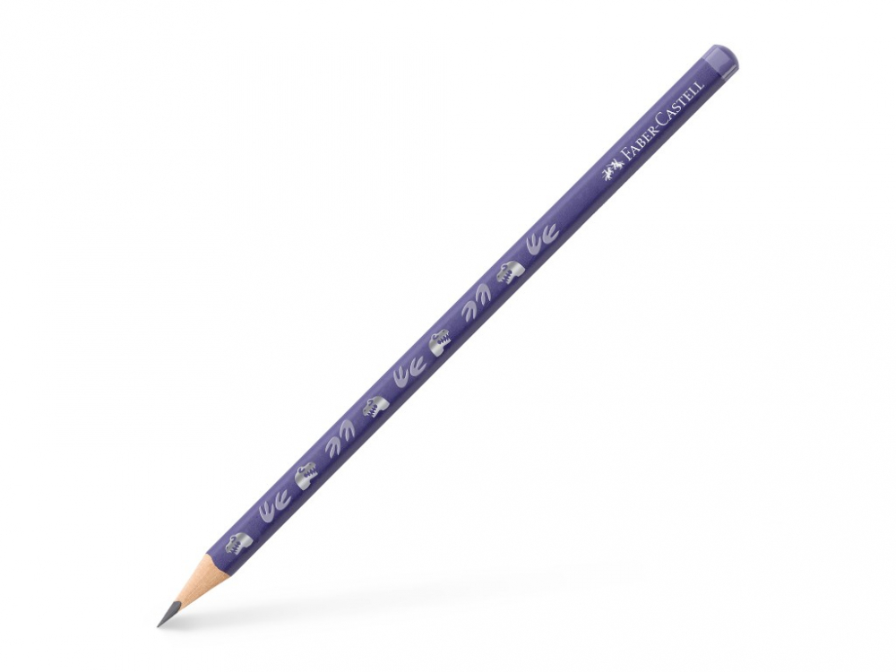 Creion grafit HB Dinozauri Faber-Castell, triunghiular, albastru