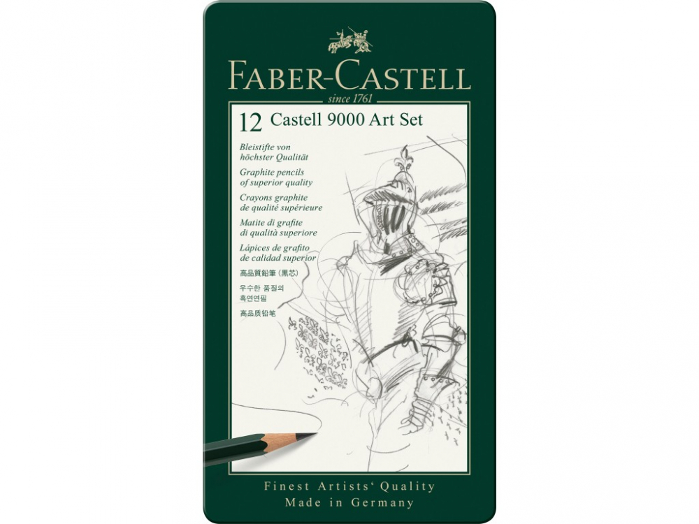 Creion grafit arta Faber-Castell Castell 9000, set 12 buc