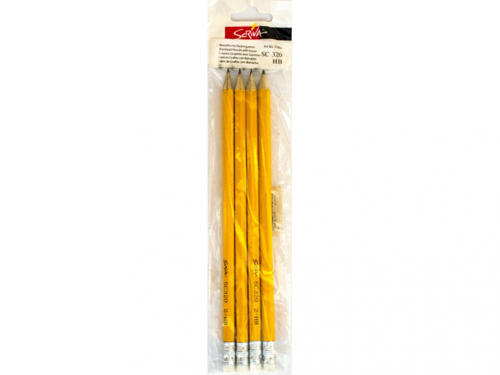 Creion HB cu guma Scriva ,   Set 4 bucati, pentru scris si desen