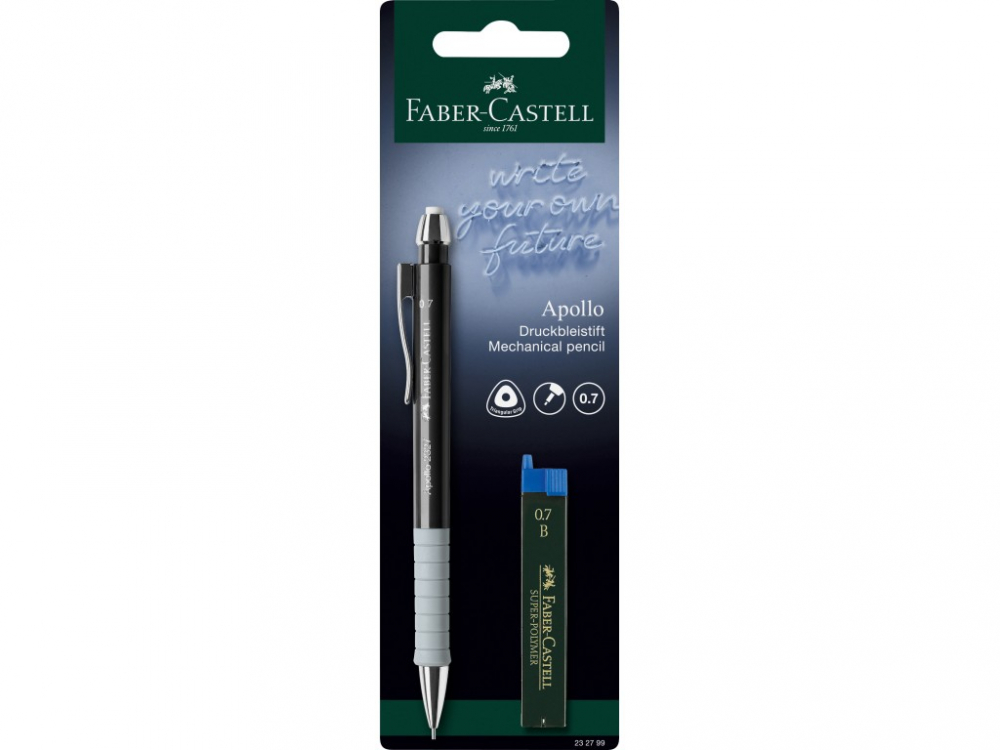Creion mecanic 0.7 mm Faber-Castell Apollo Rose + mine, 1 buc