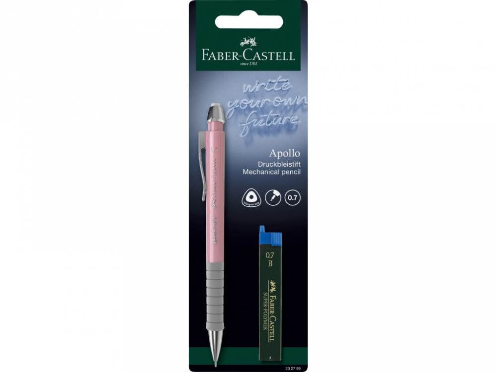 Creion mecanic 0.7 mm Faber-Castell Apollo Rose + mine, 1 buc [4]