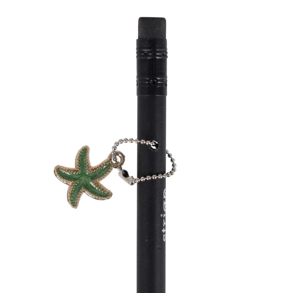 Creion Strigo HB Charms, lemn negru, cu pandantiv decorativ,diverse modele [4]