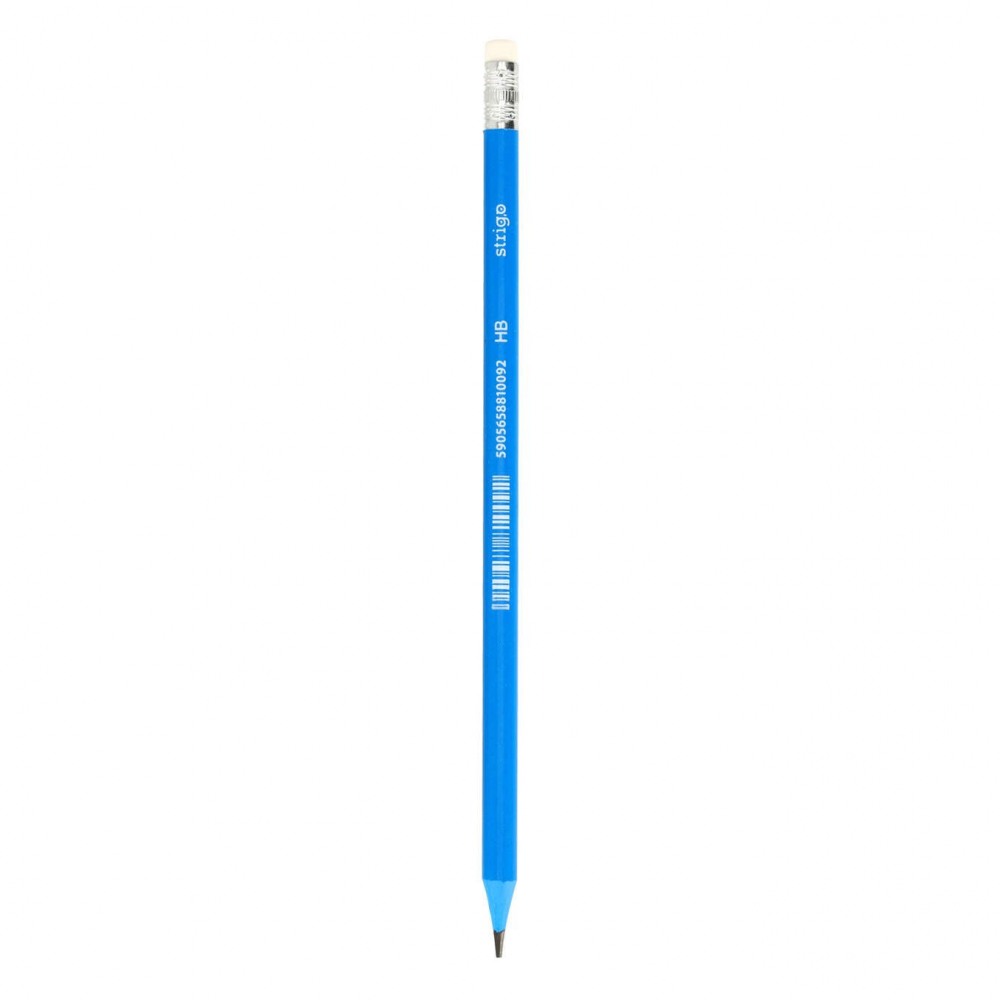Creion Strigo HB plastic, cu gumă, culori diverse [1]