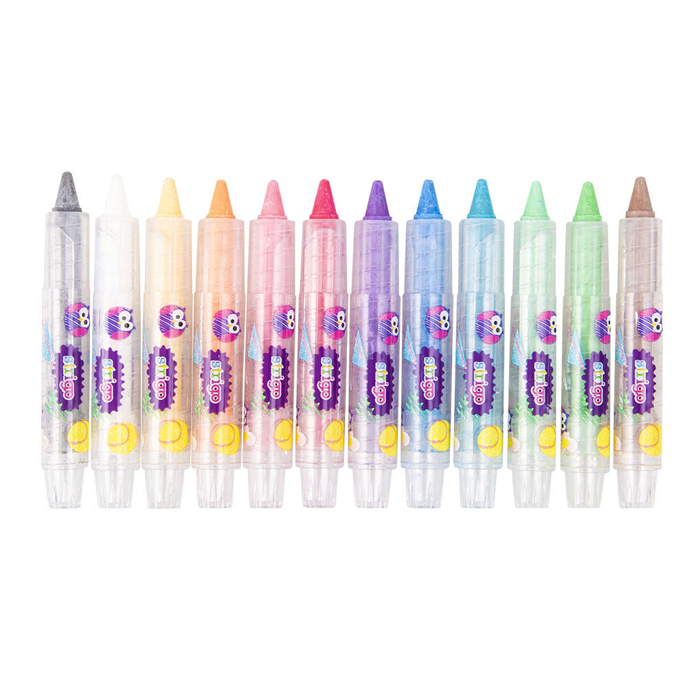Set 12 creioane cerate in cutie din plastic,culori pastelate [2]
