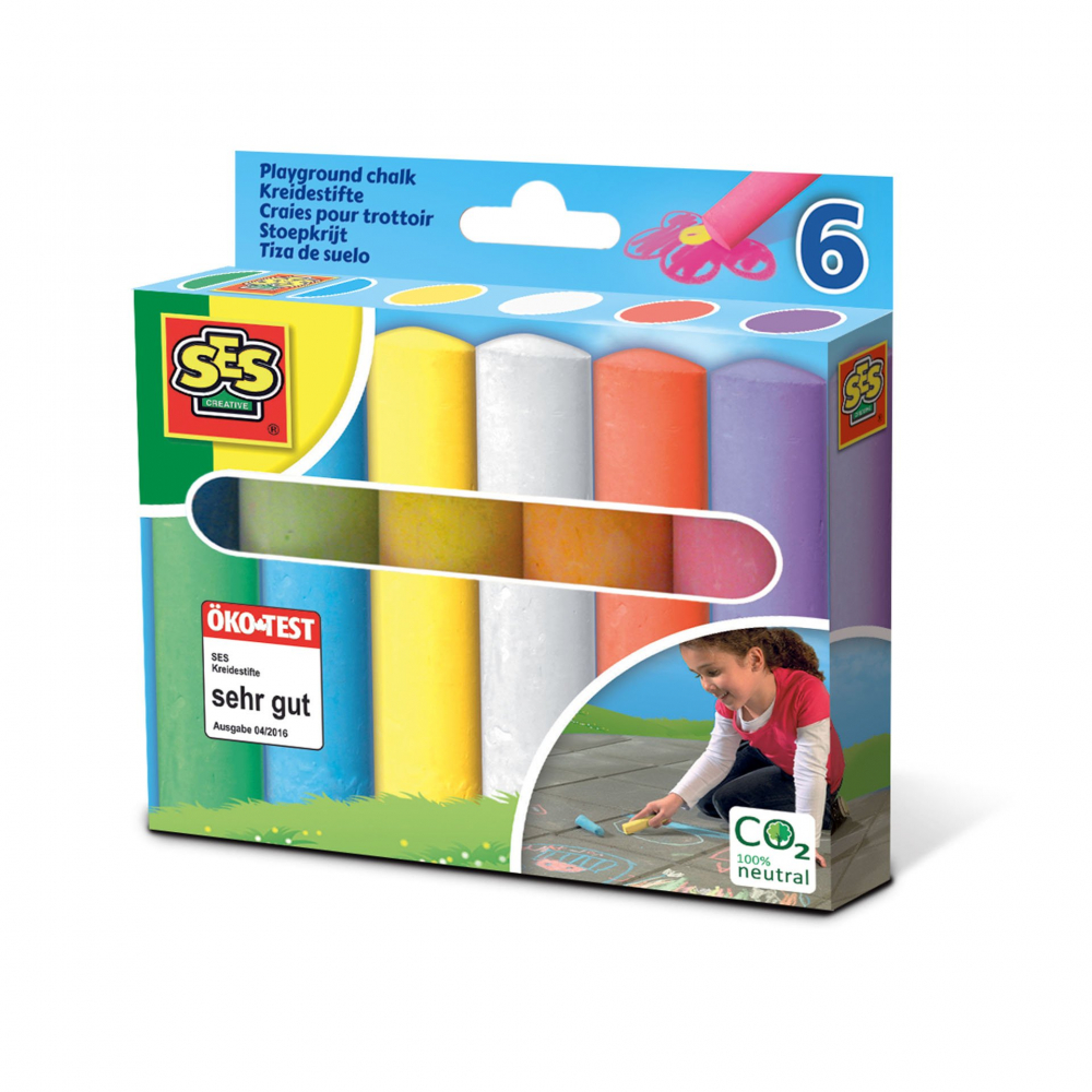 Creta colorata de asfalt pentru copii, 6 bucati set