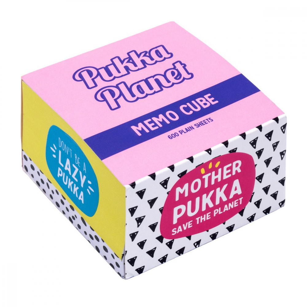 Cub Notite Adezive Pukka Planet, 80A 80 mm, 600 File, Hartie Reciclata