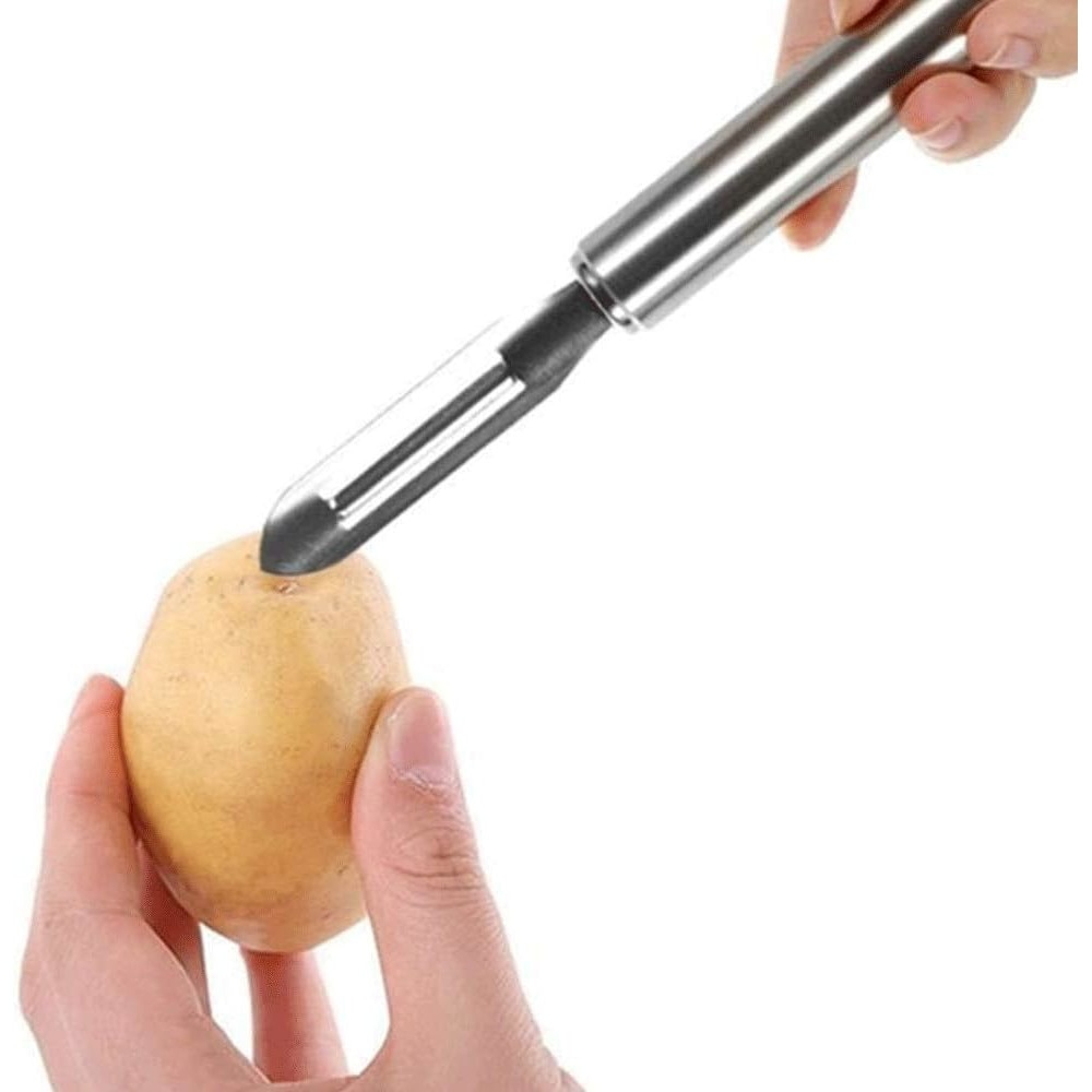 Curățător cartofi inox, 19 cm, argintiu, ergonomic [3]