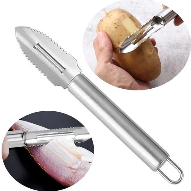 Curățător cartofi inox, 19 cm, argintiu, ergonomic [5]