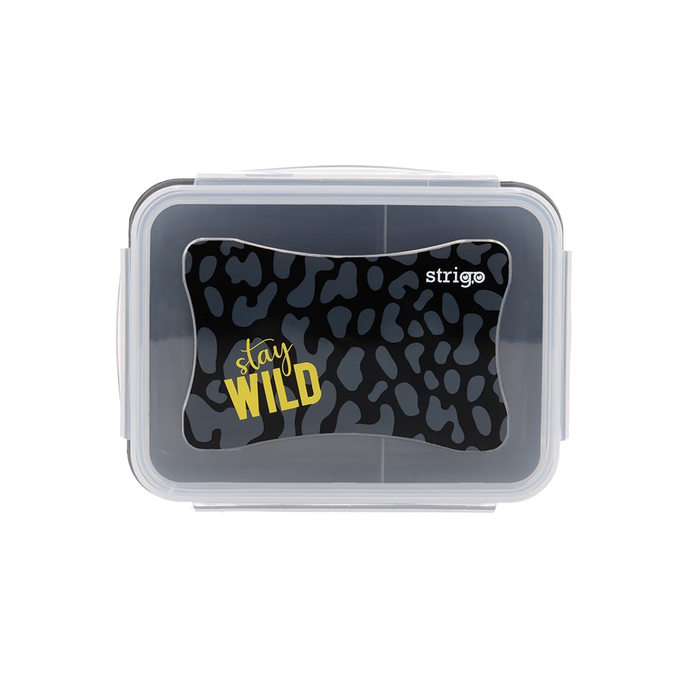 Cutie alimentara Strigo Stay Wild, negru-gri, 16.5A 12A 6.5 cm