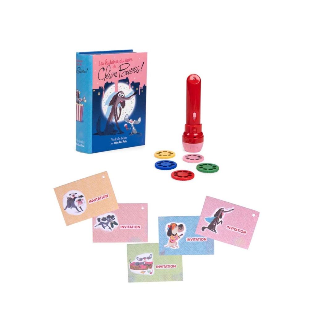 Cutie cu lanterna de proiectat povesti Chien Pourri, Moulin Roty [5]