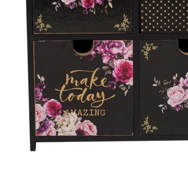 Cutie decorativa cu 4 sertare pentru noptiera sau birou din lemn [4]