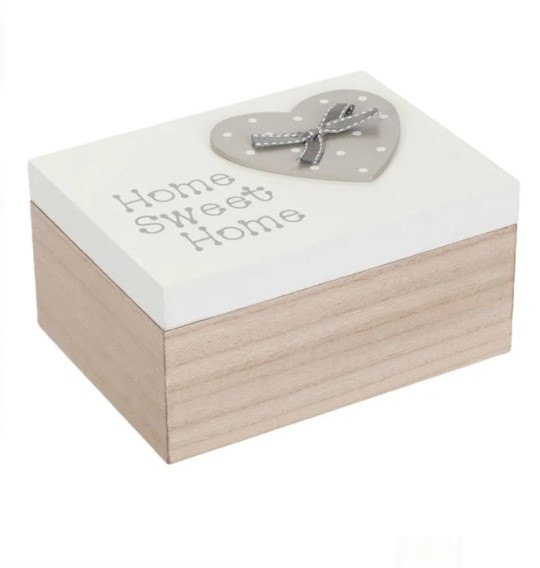 Cutie decorativa Sweet Home din lemn pentru depozitarea obiectelor mici [2]