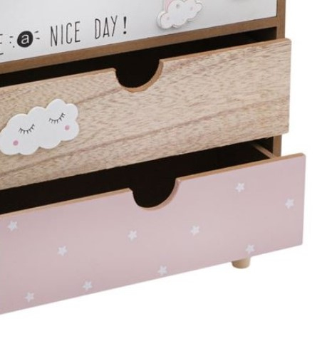 Cutie depozitare decorativa din lemn cu 3 sertare si picioare pentru birou [5]