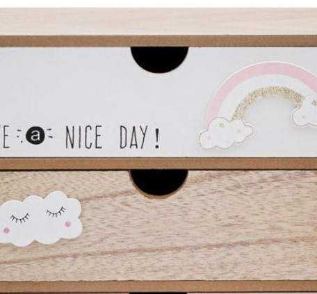 Cutie depozitare decorativa din lemn cu 3 sertare si picioare pentru birou [4]